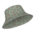 thumbnail image 2 of Naloa Retro Hippie Groovy Mushroom Reflective Double-Sided Bucket Hat, Sun Hat, Soft and Breathable for Gardening, Beaching, Camping, Hiking, Fishing, 2 of 9