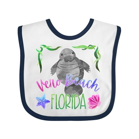 

Inktastic Vero Beach Florida Cute Swimming Manatee Gift Baby Boy or Baby Girl Bib