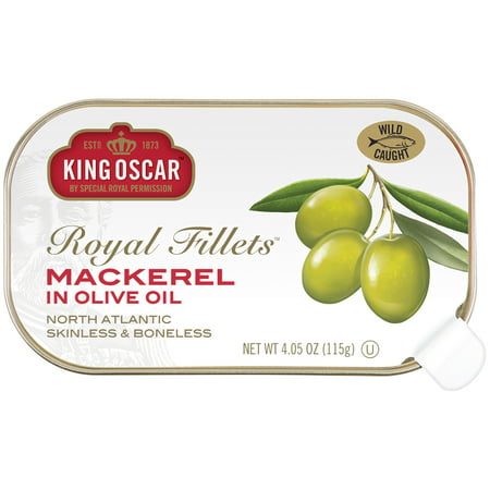 (3 Pack) King Oscar Skinless Boneless Mackerel in Olive Oil, 4.05