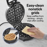 Hamilton Beach Belgian Waffle Maker with Nonstick Plates, Waffle Iron with Compact Storage, Stainless Steel