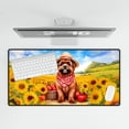 thumbnail image 4 of Vintage Brussels Griffon Says Hello Mother's Day Summer Sunflower Field Desk Mat Full Keyboard Mouse Pad Griff Dog Lover Large Mousepad - 12005, 4 of 5
