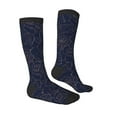 thumbnail image 3 of Bingfone Compression Socks For Women And Men Long Socks For Running Athletic Cycling Nurse-Copper-Gold Gloss Outline Navy Dark Blue, 3 of 9
