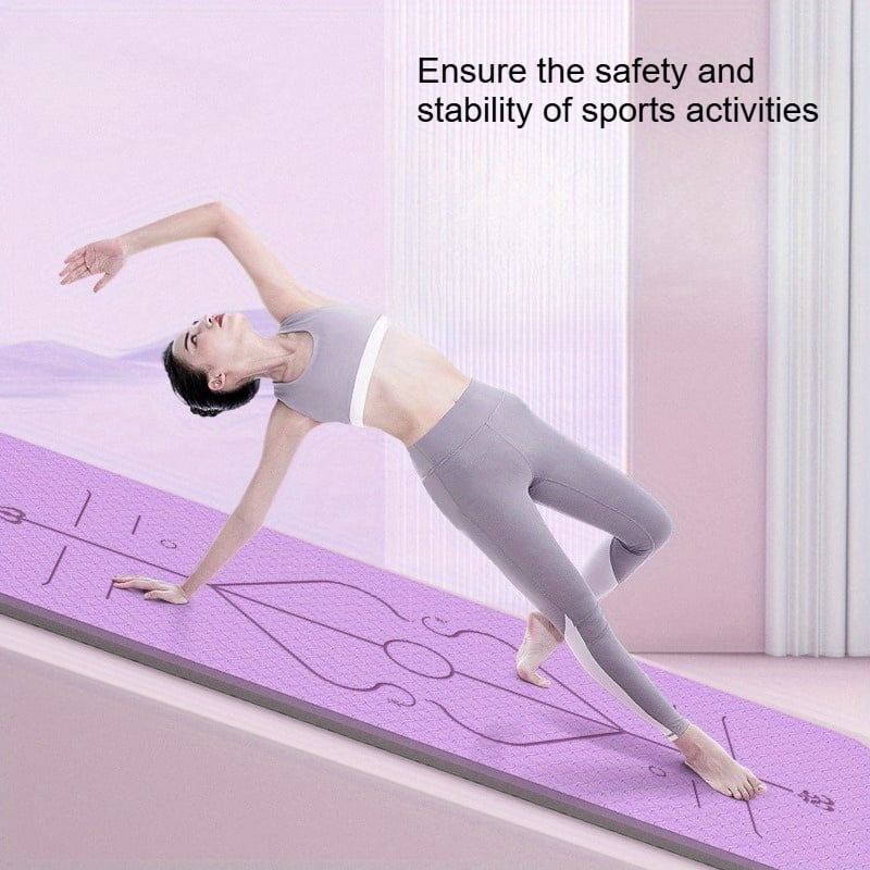 Oversized for Yoga Mat for Both Genders, Extra Cushioned TPE Fitness Mat for Home Workouts, Non-Slip, Exercise Mat for Yoga, Pilates, Stretching, And Meditation