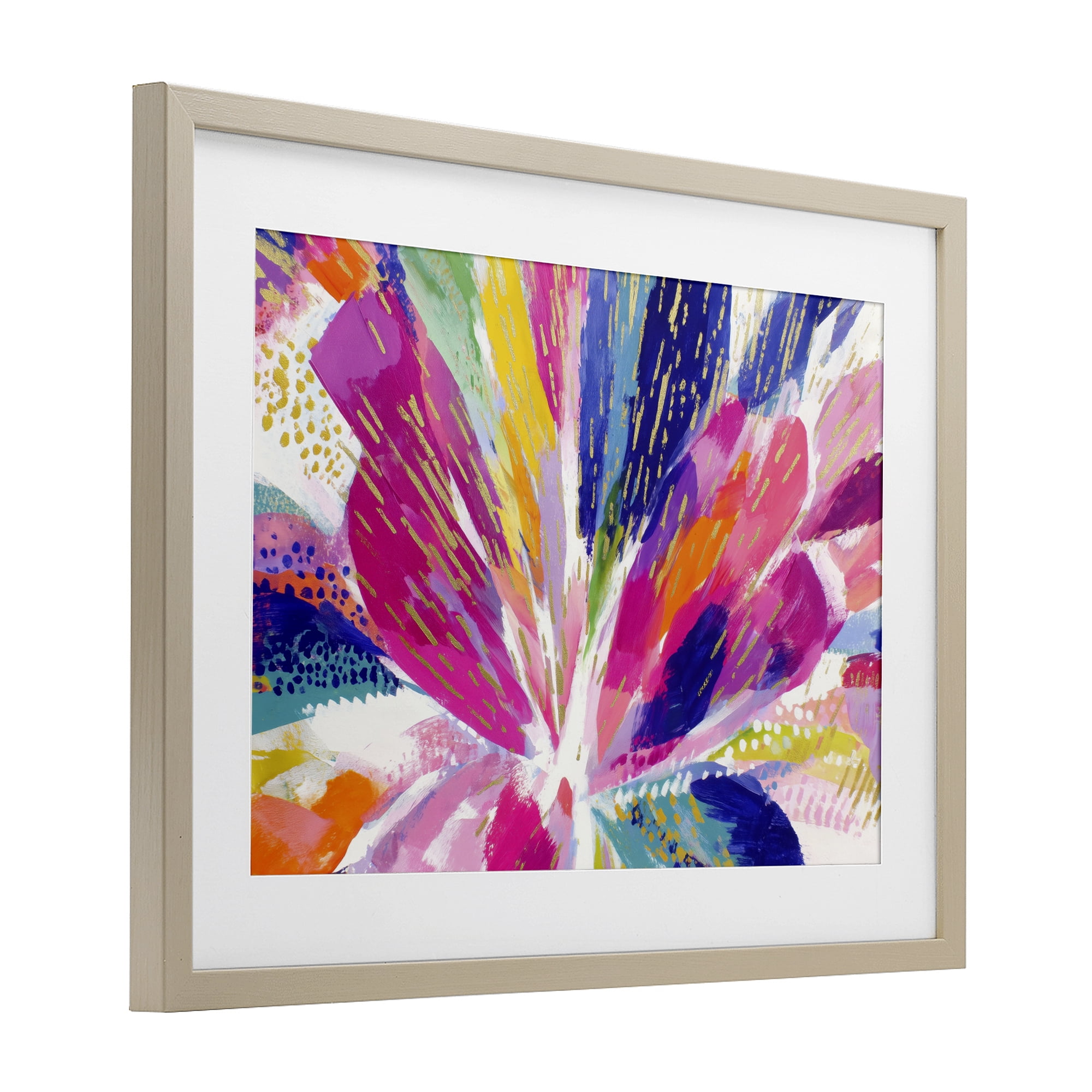 Stupell Industries Flower Burst in Vibrant Tones Birch Framed Print Under Glass, design by Chromatic Storm Studio