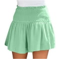 thumbnail image 3 of JINMGG 2023 Summer Plus Womens Shorts Clearance,Women's Solid Color Casual Summer High Waist Shorts Green XXL, 3 of 8