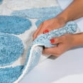 thumbnail image 5 of Chesapeake Pebbles Aquamarine Cotton Bath Rug, 24" x 60", Non-Slip, 5 of 6
