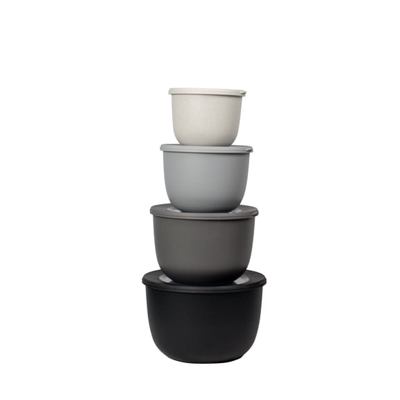 Wheat PP Stackable Mixing Bowl Set with Lids - Multicolor - Set of 8