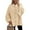 Beige, variant on Women's Winter Button Down Cardigan Sweaters Mock Neck Lantern Long Sleeve Chunky Knit Jacket Trendy Outerwear