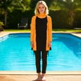 thumbnail image 4 of Maillot de Bain 2 Pcs Fille Maillot de Bain UPF 50+ Maillot Dermoprotecteur à Manches Longues Robe de Bain une Pièce et Pantalon de Bain Maillot de Plage, 4 of 5