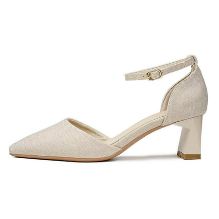 

HHH Fat Feet plus Size 41-43 Closed Toe Sandals for Women 2023 Summer New Widened and Fattened Ankle-Strap Buckle High Heels