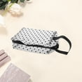 thumbnail image 3 of 1 Pc Mesh Flocking Heart Pattern Makeup Bag for Vacation Business White Mesh Fabric, 3 of 6