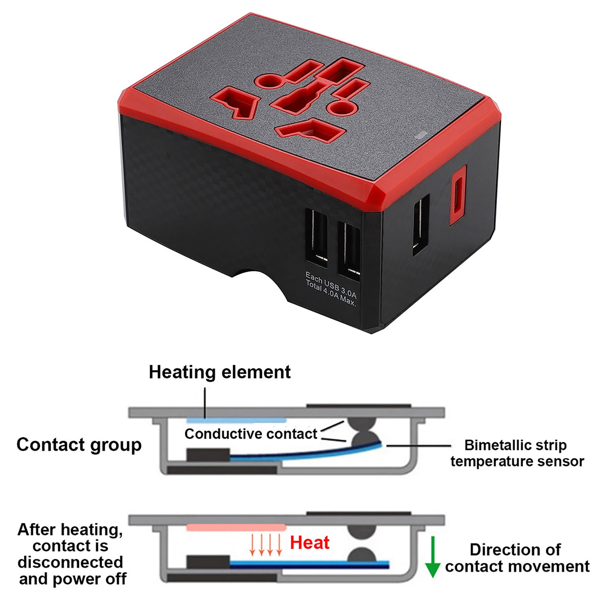 Skross - Adaptateur de voyage MUV PRO 3 pôles + 1 USB charge rapide + 1 Type C 2250 mA
