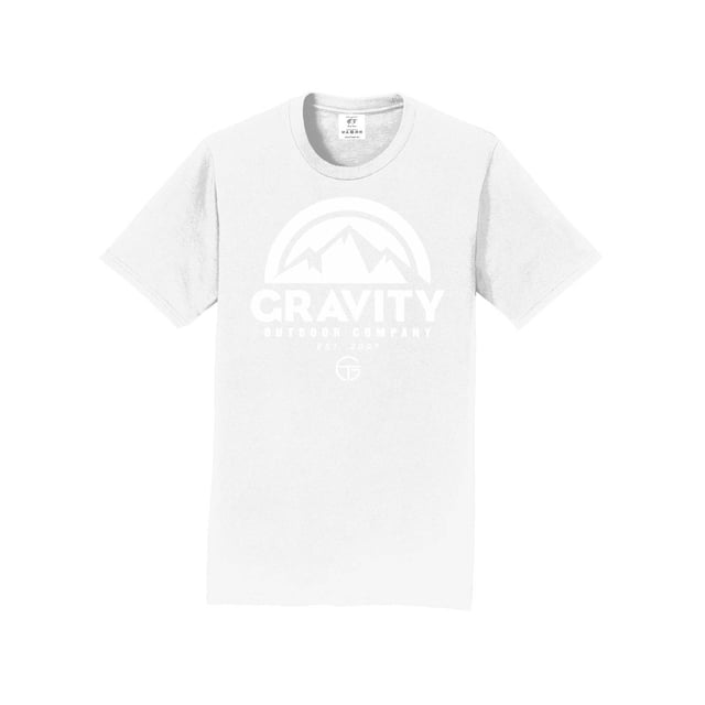 Gravity Outdoor Co. Short-Sleeve T-Shirt - White - White Logo - Small