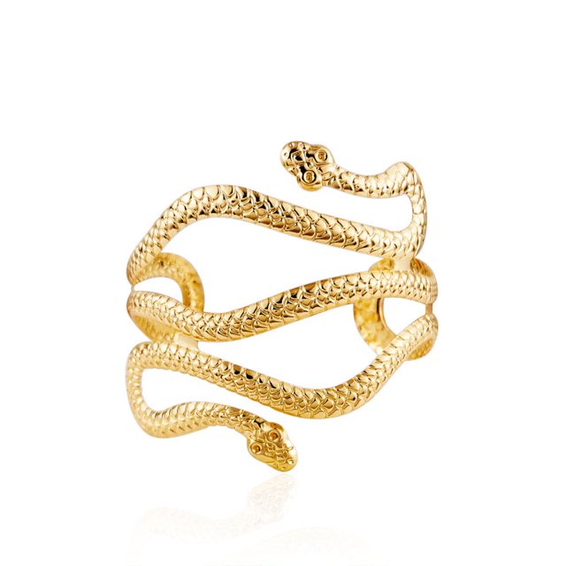Brazalete abierto con diseño de serpiente y espiral de Cleopatra de Egipto
