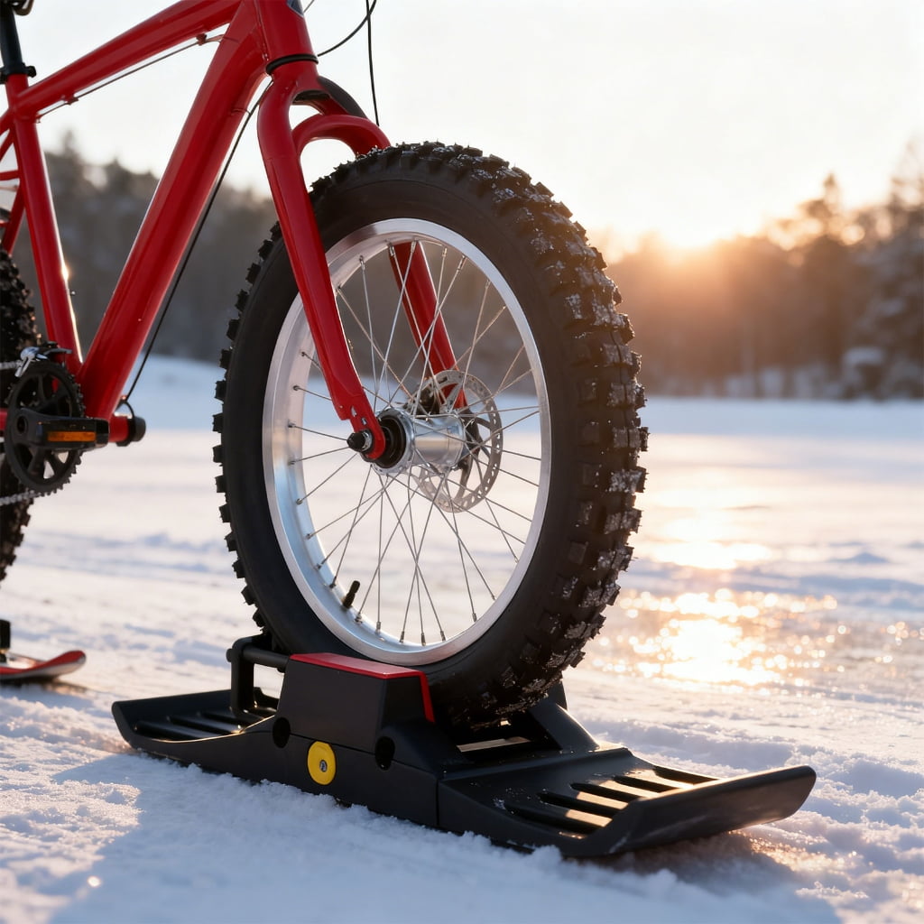 AOOOWER Easyly Install Ski Adapter For Narrow Tire Strollers Bikes 1.4kg Light weight Construction Secure Winter Activity