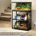 thumbnail image 2 of TC-HOMENY Fish Tank Stand 10-37 Gal, Aquarium Stand with Adjustable Shelf w/ 1000LB Load Capacity, Multipurpose Metal Reptile Tank Stand w/ Double Storage Design & Adjustable Shelves, Black, 2 of 9