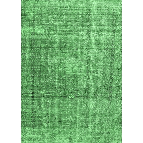Ahgly Company Indoor Rectangle Persian Emerald Green Traditional Area Rugs, 5' x 7'