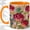 Orange, variant on Stained Glass Rose Accent Mug, 11oz Ceramic Coffee Cup for Rose Lovers