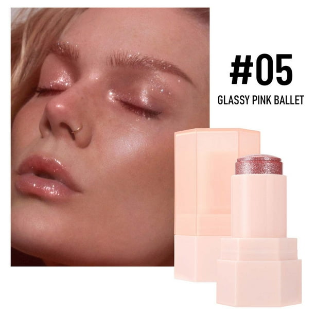 Xihbxyly Iluminador En Barra con Brillo, 6 Colores En Gel, Potenciador de Luminosidad de Larga Duración, Tubo Automático de Fácil Aplicación, Crea Un Brillo Suave, Herramienta de Maquillaje Versátil,