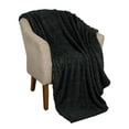 thumbnail image 2 of BNM Boho Knit Plush Soft Fleece Blanket, Full/ Queen, Black, 2 of 8