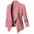 thumbnail image 3 of Cárdigan fino de manga larga para mujer, chaqueta fruncida asimétrica, traje de negocios informal, prendas de vestir, 2024, 3 of 5