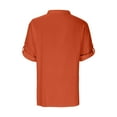 thumbnail image 5 of Zpanxa Women Summer Tops Fashion Women Solid Color Short Sleeve Comfortable Breathable V-Neck Shirt Tops Orange M, 5 of 5