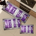 thumbnail image 2 of YIMEIS Kitchen Purple Wooden Background Fall Kitchen Rugs Set of 2, Xmas Holiday Kitchen Mat Decor Home Decorations, Green Christmas Mats for Kitchen Floor - 16''*24'' and 17''*47'' in, 2 of 10