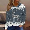 thumbnail image 2 of Women Christmas Outfit Glitter Pullover Hoodie Long Sleeve Winter Warm Soft Loose Fit Casual Sweatshirt For Holiday Party Outfits And Everyday Wear Gray L, 2 of 5