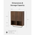 thumbnail image 2 of Fluted Wall Cabinet Set of 2, Wooden Bathroom Medicine Cabinet Storage with 2 Doors, Adjustable Shelf and Towels Bar, Modern Wall Mount Large Floating Cabinet for Kitchen Brown, 2 of 15