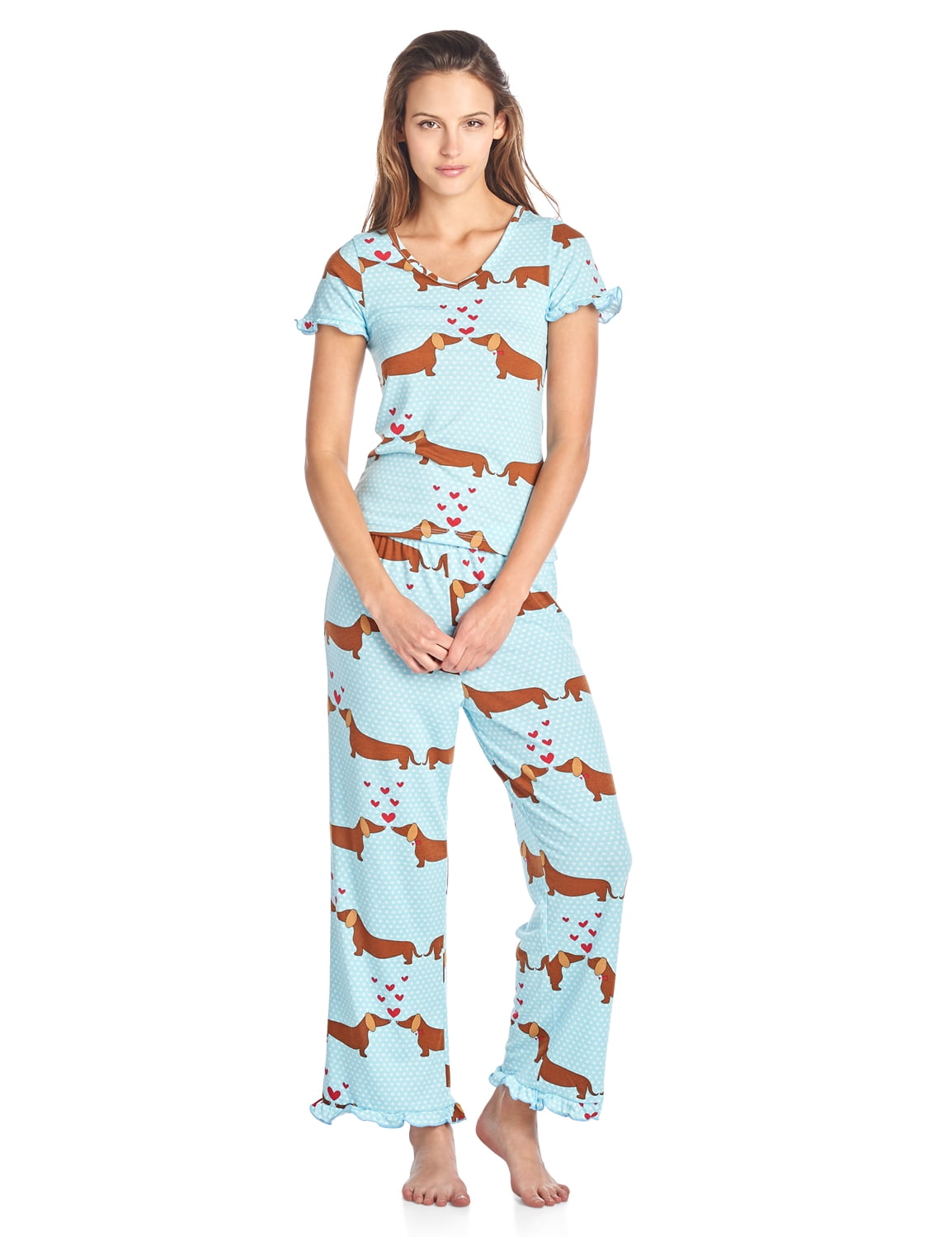 BedHead Pajamas BHPJ By Bedhead Pajamas Women's Soft Knit Ruffle