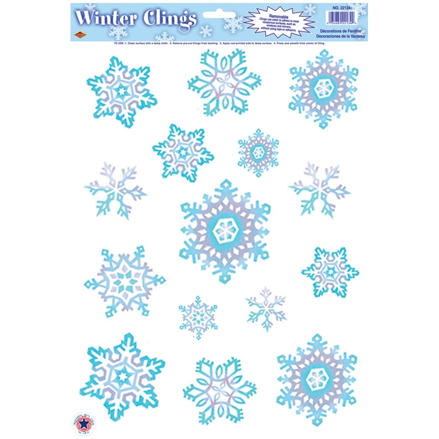 Winter Clings Crystal Snowflake Christmas Decorations