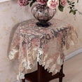 thumbnail image 2 of XmhyTop Lace Polyester Tablecloth Embroidery Square Table Cloths for Party Wedding Kitchen Dining Home Decorations, 36 x 36 Inch, Pink, 2 of 4