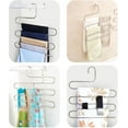 thumbnail image 4 of Elegante organizador de armario, perchas de acero inoxidable para ahorrar espacio, percha multicapa para jeans, pantalones, bufandas, alta dureza y diseño antideslizante para mantener el armario, 4 of 5
