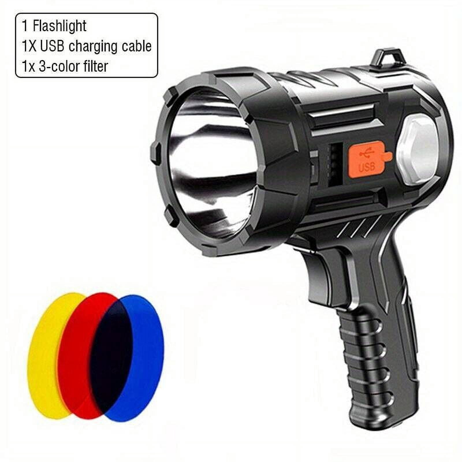 300000LM Solar/USB Rechargeable LED Spotlight Flashlight Searchlight Handheld