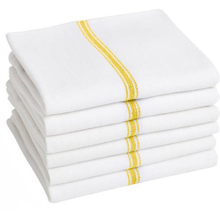 Premia Commercial Kitchen Towels, 6pk, 14" x 25" White Dish Towels with ...