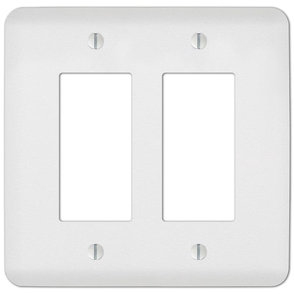 Westek 635RRW Capric Wall Plate, White Paintable Steel, 2 Rocker - Quantity 3
