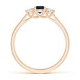 thumbnail image 2 of ANGARA Natural Classic Round Sapphire and Diamond Three Stone Ring in 14K Rose Gold for Women (Size-4mm) | September Birthstone, Anniversary, Jewelry Gift for Women | Natural Blue Sapphire Ring, 2 of 9