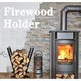 thumbnail image 4 of Fire Wood Rack Indoor/ Outdoor Decorative Fireplace Wood Holder，Assemblable Log Storage Rack with Side Kindling Rack, 4 of 7