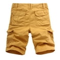 thumbnail image 3 of IROINNID Cargo Shorts for Men Pure Color Outdoors Pocket Beach Work Trouser Cargo Shorts Pant,Yellow, 3 of 8