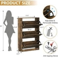thumbnail image 3 of Shoe Storage Cabinet with 3 Flip Drawers, 47" Slim Wood Shoe Cabinet with Adjustable Shelf, Freestanding Hidden Shoe Rack Organizer for Entryway, Hallway, Brown, 3 of 17