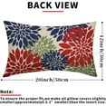 thumbnail image 4 of 4th of July Pillow Covers 12X20 Inch Set of 2, Patriotic Red Blue Green Dahlia Floral Print Holiday Decorative Rectangle Throw Pillow Covers Outdoor Farmhouse Cushion Case for Couch Sofa Bed Decor, 4 of 5