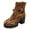 1-Brown, variant on Sexy Lace Ankle Boots for Women Suede Buckle Ankle Strap Lug Sole Chunky Heel Lace up Dressy Fall Winter Booties