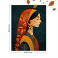 thumbnail image 3 of South Asian Indian Woman Canvas Print, Ethnic Portrait Art, Traditional Cultural Living Room Wall Decor, 3 of 8