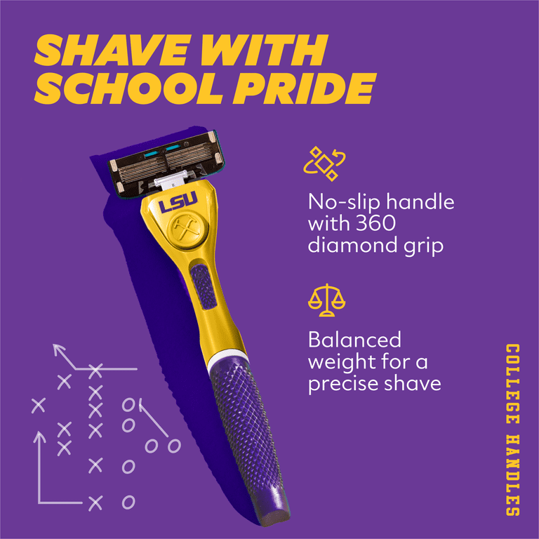 Dollar Shave Club LSU Tigers 6-Blade Starter Set 1 Handle, 2 x 6