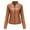 3-Brown, variant on Women's Faux Leather Moto Biker Short Coat Jacket Casual Slim Soft Moto Biker Faux Leather Female Tops Coat Basic Streetwear Autumn Winter