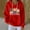 Red#10, variant on Yteetum Women's Oversized Christmas Hoodies Crewneck Christmas Print Long Sleeve Knit Pullover Drawstring Hooded Sweatshirts Top Womens Loose Xmas Holiday Print Round Neck Hoodies Fall Clothes