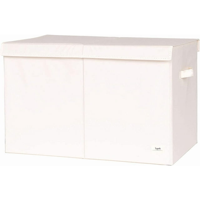 3 Sprouts Recycled Fabric Folding Chest Organizer - Collapsible Storage Basket Container with Lid & Handles