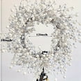 thumbnail image 3 of 24 Inch Winter Front Door Wreath Pearl White and Silver Berry Christmas Wreath Metallic Effect Winter Berry Wreath for Front Door Wall Window Hanging Christmas Decoration Home Decor, 3 of 7