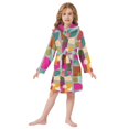 thumbnail image 6 of FORMRS Niños Bathrobe Unisex Hooded Robe Soft Plush Pajamas Sleepwear, Size 2-3T, Abstract Geometric Pattern, 6 of 7