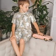 thumbnail image 4 of Balery Retro Bunny Flower Conjunto de Pijama Infantil de Manga Corta con Estampado – Ropa de Dormir de Algodón Suave-4X-Large, 4 of 6